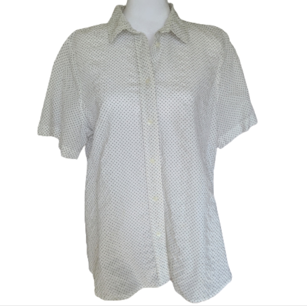 MADEWELL Dotted Button down Shirt White/Black Size L